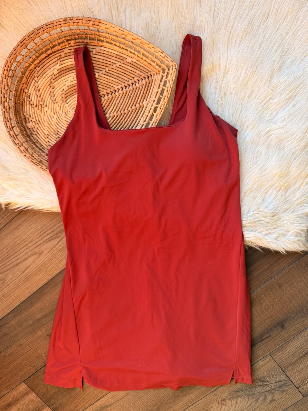 Old Navy Active Square-Neck Athletic Dress Activewear Rust Orange Size Large